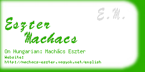 eszter machacs business card